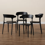 Load image into Gallery viewer, Baxton Studio Gould Modern Transtional Black Plastic 4-Piece Dining Chair Set
