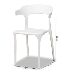 Baxton Studio Gould Modern Transtional White Plastic 4-Piece Dining Chair Set