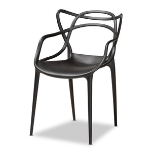 Baxton Studio Landry Modern And Contemporary Black Finished Polypropylene Plastic 4-Piece Stackable Dining Chair Set