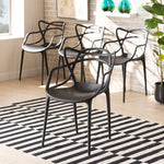 Load image into Gallery viewer, Baxton Studio Landry Modern And Contemporary Black Finished Polypropylene Plastic 4-Piece Stackable Dining Chair Set
