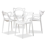 Load image into Gallery viewer, Baxton Studio Landry Modern And Contemporary White Finished Polypropylene Plastic 4-Piece Stackable Dining Chair Set
