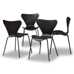 Load image into Gallery viewer, Baxton Studio Jaden Modern And Contemporary Black Plastic And Black Metal 4-Piece Dining Chair Set
