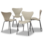 Load image into Gallery viewer, Baxton Studio Jaden Modern And Contemporary Beige Plastic And Black Metal 4-Piece Dining Chair Set
