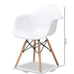 Load image into Gallery viewer, Baxton Studio Galen Modern And Contemporary White Finished Polypropylene Plastic And Oak Brown Finished Wood 4-Piece Dining Chair Set
