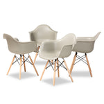 Load image into Gallery viewer, Baxton Studio Galen Modern and Contemporary Finished Polypropylene Plastic and Finished Wood 4-Piece Dining Chair Set
