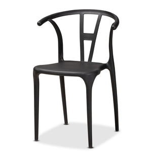 Baxton Studio Warner Modern And Contemporary Black Plastic 4-Piece Dining Chair Set