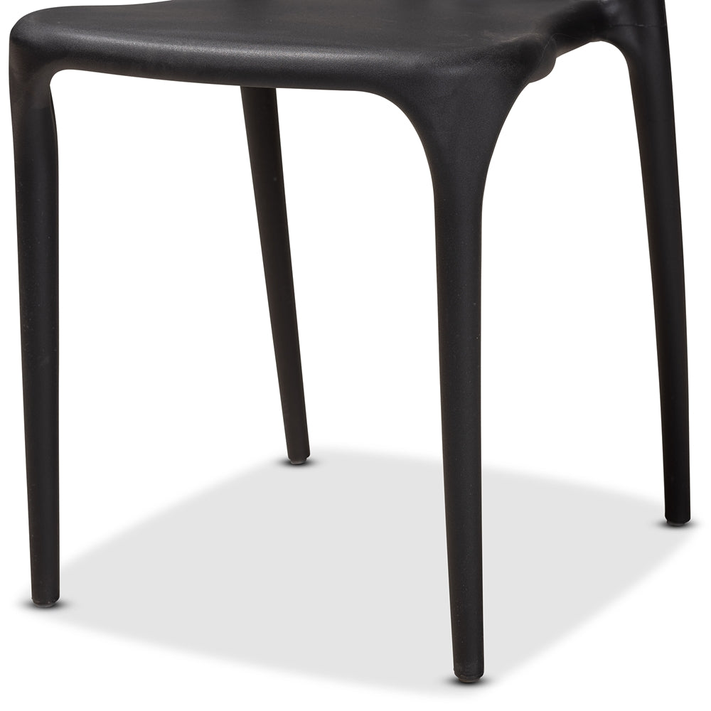 Baxton Studio Warner Modern And Contemporary Black Plastic 4-Piece Dining Chair Set