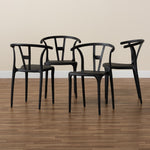 Load image into Gallery viewer, Baxton Studio Warner Modern And Contemporary Black Plastic 4-Piece Dining Chair Set
