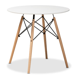 Baxton Studio Varen Modern and Contemporary Finished Polypropylene Plastic and Finished Wood Dining Table