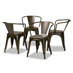 Load image into Gallery viewer, Baxton Studio Ryland Modern Industrial Brown Finished Metal 4-Piece Dining Chair Set
