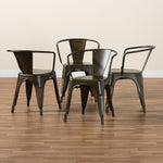 Load image into Gallery viewer, Baxton Studio Ryland Modern Industrial Brown Finished Metal 4-Piece Dining Chair Set
