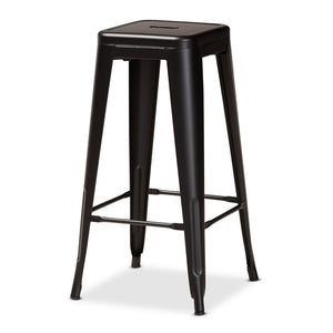 Baxton Studio Horton Modern and Contemporary Industrial Finished Metal 4-Piece Stackable Bar Stool Set