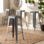 Load image into Gallery viewer, Baxton Studio Horton Modern And Contemporary Industrial Grey Finished Metal 4-Piece Stackable Bar Stool Set
