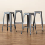 Load image into Gallery viewer, Baxton Studio Horton Modern And Contemporary Industrial Grey Finished Metal 4-Piece Stackable Bar Stool Set
