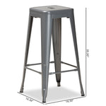 Load image into Gallery viewer, Baxton Studio Horton Modern And Contemporary Industrial Grey Finished Metal 4-Piece Stackable Bar Stool Set
