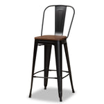 Load image into Gallery viewer, Baxton Studio Rosetta Modern Industrial Metal and Finished Wood 4-Piece Bar Stool Set
