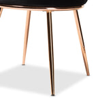 Load image into Gallery viewer, Baxton Studio Farah Modern Luxe And Glam Black Velvet Fabric Upholstered And Rose Gold Finished Metal 2-Piece Dining Chair Set
