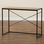 Load image into Gallery viewer, Baxton Studio Pauric Modern Industrial Walnut Brown Finished Wood And Black Metal Desk
