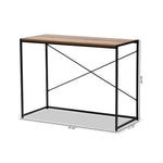 Load image into Gallery viewer, Baxton Studio Pauric Modern Industrial Walnut Brown Finished Wood And Black Metal Desk
