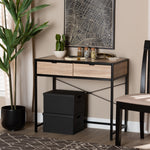 Load image into Gallery viewer, Baxton Studio Grayer Modern Industrial Natural Brown Finished Wood And Black Metal 2-Drawer Desk
