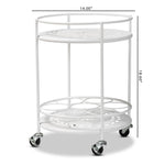 Load image into Gallery viewer, Baxton Studio Dallan Modern Industrial White Metal 2-Tier Kitchen Cart
