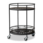 Load image into Gallery viewer, Baxton Studio Dallan Modern Industrial Black Metal 2-Tier Kitchen Cart
