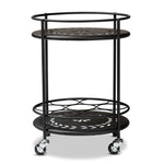 Load image into Gallery viewer, Baxton Studio Dallan Modern Industrial Black Metal 2-Tier Kitchen Cart
