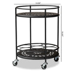 Load image into Gallery viewer, Baxton Studio Dallan Modern Industrial Black Metal 2-Tier Kitchen Cart
