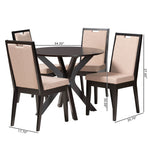 Load image into Gallery viewer, Baxton Studio Eira Modern Sand Fabric And Dark Brown Finished Wood 5-Piece Dining Set
