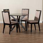 Load image into Gallery viewer, Baxton Studio Eira Modern Sand Fabric And Dark Brown Finished Wood 5-Piece Dining Set
