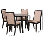 Load image into Gallery viewer, Baxton Studio Nia Modern Beige Fabric And Dark Brown Finished Wood 5-Piece Dining Set
