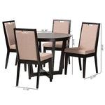 Load image into Gallery viewer, Baxton Studio Ana Modern Beige Fabric And Dark Brown Finished Wood 5-Piece Dining Set
