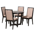 Load image into Gallery viewer, Baxton Studio Ana Modern Beige Fabric And Dark Brown Finished Wood 5-Piece Dining Set
