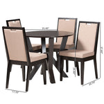 Load image into Gallery viewer, Baxton Studio Ansa Modern Sand Fabric And Dark Brown Finished Wood 5-Piece Dining Set
