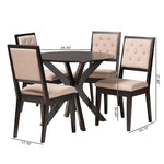 Load image into Gallery viewer, Baxton Studio Mana Modern Sand Fabric And Dark Brown Finished Wood 5-Piece Dining Set
