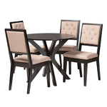 Load image into Gallery viewer, Baxton Studio Mana Modern Sand Fabric And Dark Brown Finished Wood 5-Piece Dining Set
