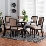 Load image into Gallery viewer, Baxton Studio Mana Modern Sand Fabric And Dark Brown Finished Wood 7-Piece Dining Set
