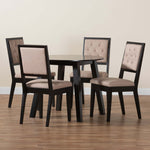 Load image into Gallery viewer, Baxton Studio Alani Modern Beige Fabric And Dark Brown Finished Wood 5-Piece Dining Set
