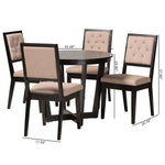 Load image into Gallery viewer, Baxton Studio Kala Modern Beige Fabric And Dark Brown Finished Wood 5-Piece Dining Set
