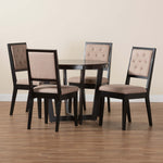 Load image into Gallery viewer, Baxton Studio Kala Modern Beige Fabric And Dark Brown Finished Wood 5-Piece Dining Set
