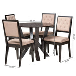 Load image into Gallery viewer, Baxton Studio Kai Modern Sand Fabric And Dark Brown Finished Wood 5-Piece Dining Set
