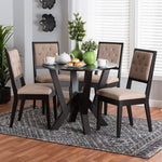 Load image into Gallery viewer, Baxton Studio Kai Modern Sand Fabric And Dark Brown Finished Wood 5-Piece Dining Set
