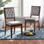 Load image into Gallery viewer, Baxton Studio Gideon Modern And Contemporary Grey Fabric Upholstered And Walnut Brown Finished Wood 2-Piece Dining Chair Set
