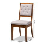 Load image into Gallery viewer, Baxton Studio Gideon Modern And Contemporary Grey Fabric Upholstered And Walnut Brown Finished Wood 2-Piece Dining Chair Set
