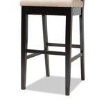 Load image into Gallery viewer, Baxton Studio Gideon Modern And Contemporary Sand Fabric Upholstered And Dark Brown Finished Wood 2-Piece Bar Stool Set
