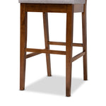 Load image into Gallery viewer, Baxton Studio Gideon Modern And Contemporary Grey Fabric Upholstered And Walnut Brown Finished Wood 2-Piece Bar Stool Set
