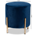 Load image into Gallery viewer, Baxton Studio Thurman Contemporary Glam And Luxe Navy Blue Velvet Fabric Upholstered And Gold Finished Metal Ottoman
