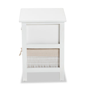 Baxton Studio Madelia Modern And Contemporary White Finished Wood And 1-Drawer Nightstand