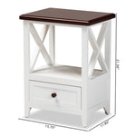 Load image into Gallery viewer, Baxton Studio Vesta Modern And Contemporary Two-Tone White And Dark Brown Finished Wood 1-Drawer End Table
