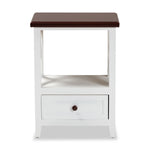 Load image into Gallery viewer, Baxton Studio Vesta Modern And Contemporary Two-Tone White And Dark Brown Finished Wood 1-Drawer End Table
